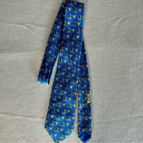 Vintage Hermes sirens and sailing ships Tie
